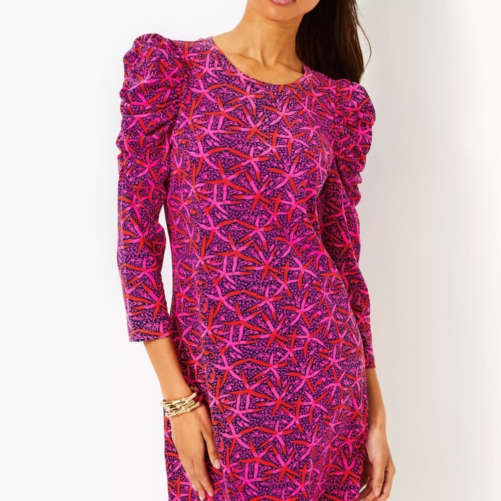 Lilly Pulitzer Pink and Purple Long Sleeve Dress - “Steffie Dress”